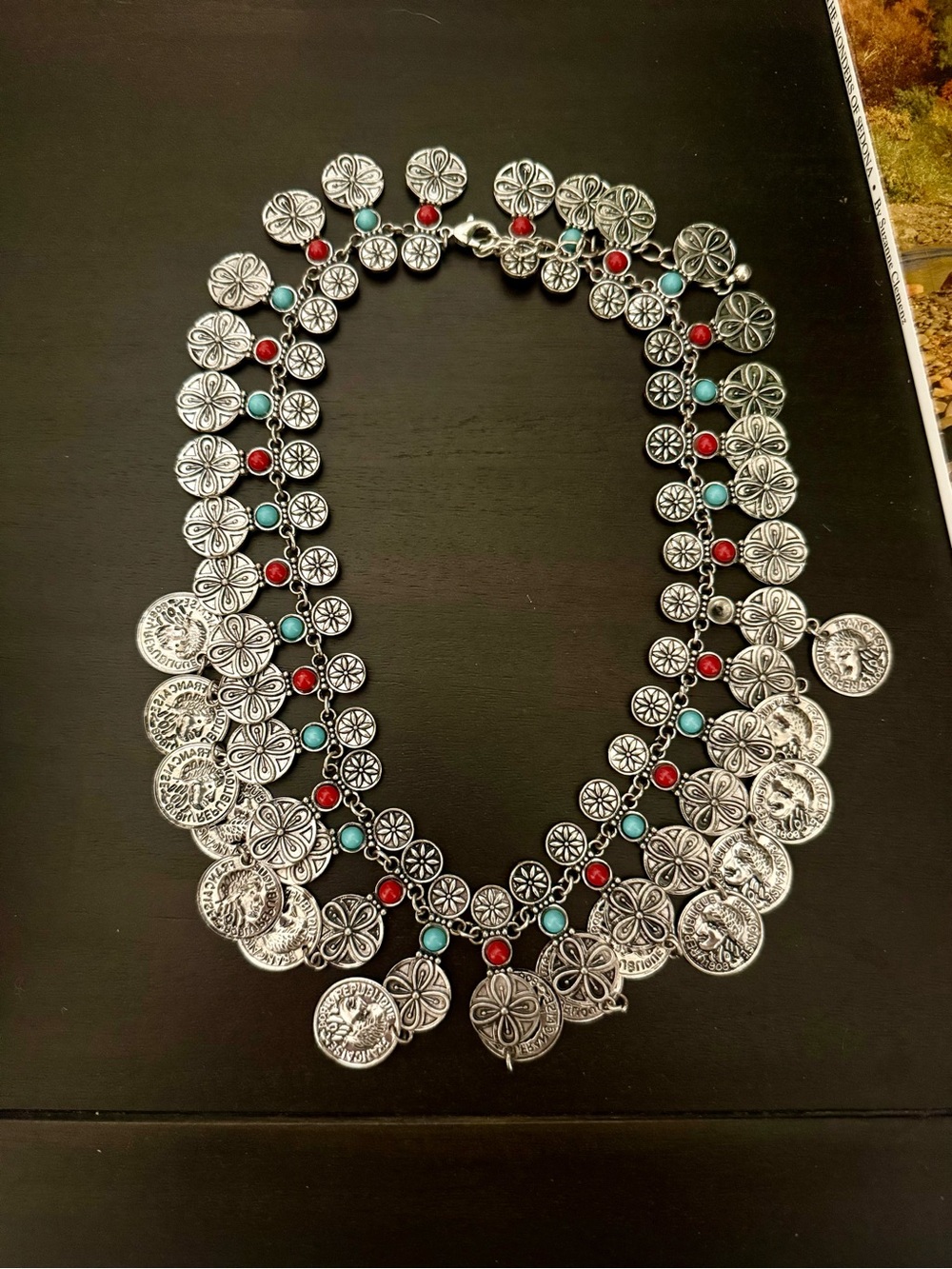 Silver coin necklace